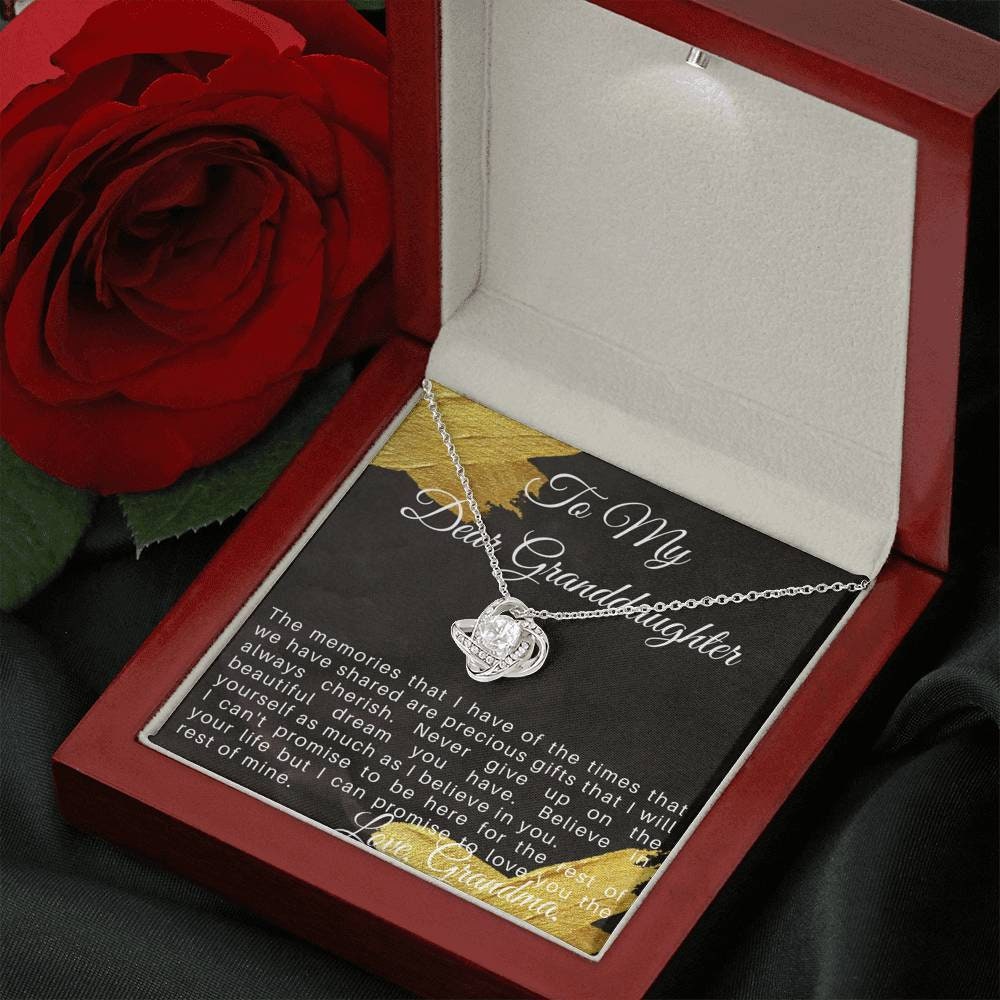 To My Granddaughter Necklace – Sentimental Gift from Grandma – Birthday Jewelry Gift for Granddaughter