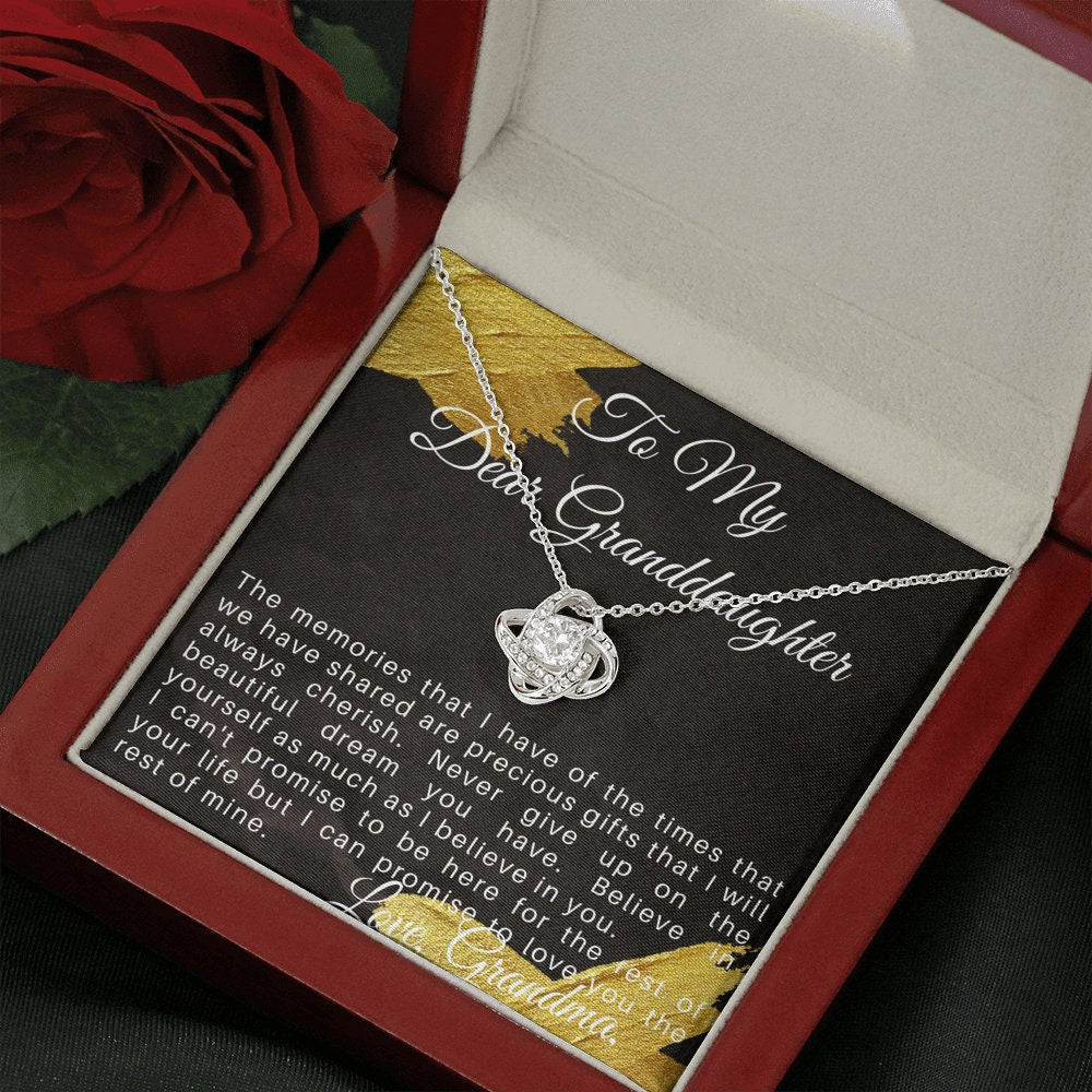 To My Granddaughter Necklace – Sentimental Gift from Grandma – Birthday Jewelry Gift for Granddaughter