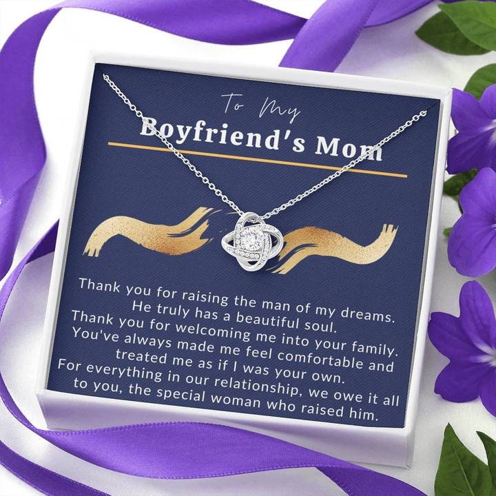 To My Boyfriend’s Mom Necklace, Heartfelt Jewelry Gift with Message Card, Christmas, Birthday, or Mother’s Day Present from Girlfriend
