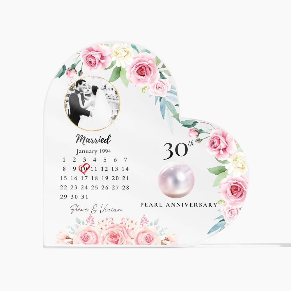 Personalized 30th Anniversary Plaque, 30 Years Wedding Plaque Gift, Thirty Anniversary Gift, Pearl Anniversary Gift For Parents Husband Wife