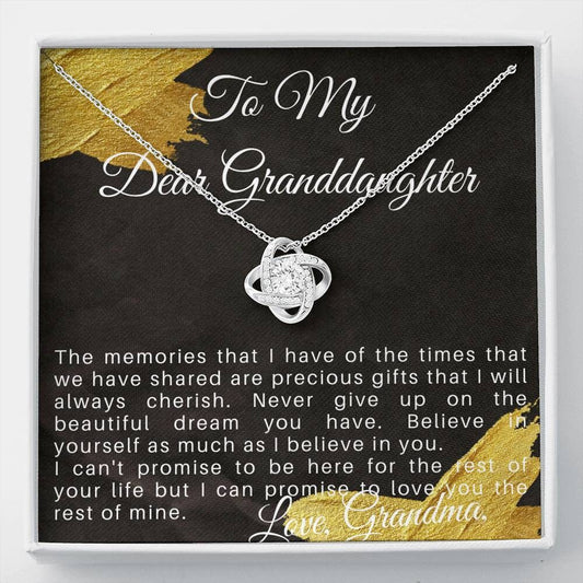 To My Granddaughter Necklace – Sentimental Gift from Grandma – Birthday Jewelry Gift for Granddaughter