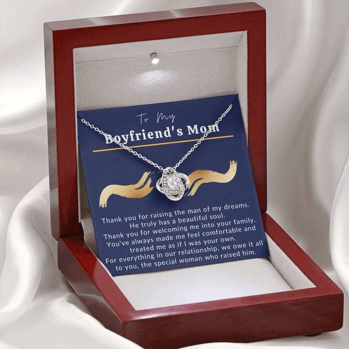 To My Boyfriend’s Mom Necklace,  Heartfelt Jewelry Gift with Message Card, Christmas, Birthday, or Mother’s Day Present from Girlfriend