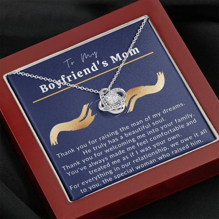 To My Boyfriend’s Mom Necklace,  Heartfelt Jewelry Gift with Message Card, Christmas, Birthday, or Mother’s Day Present from Girlfriend