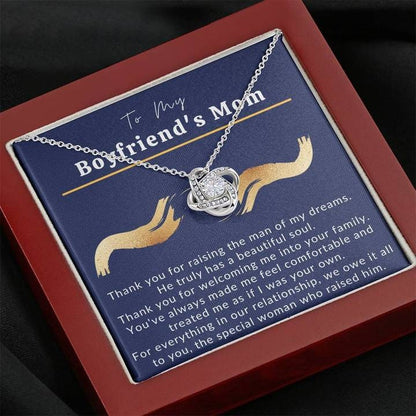 To My Boyfriend’s Mom Necklace,  Heartfelt Jewelry Gift with Message Card, Christmas, Birthday, or Mother’s Day Present from Girlfriend
