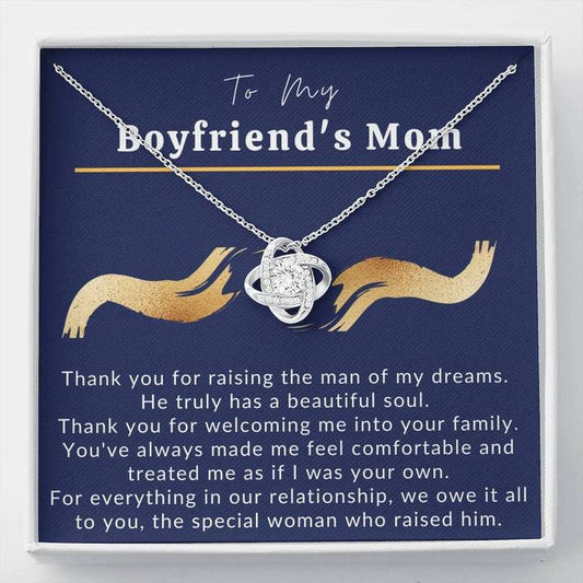 To My Boyfriend’s Mom Necklace,  Heartfelt Jewelry Gift with Message Card, Christmas, Birthday, or Mother’s Day Present from Girlfriend