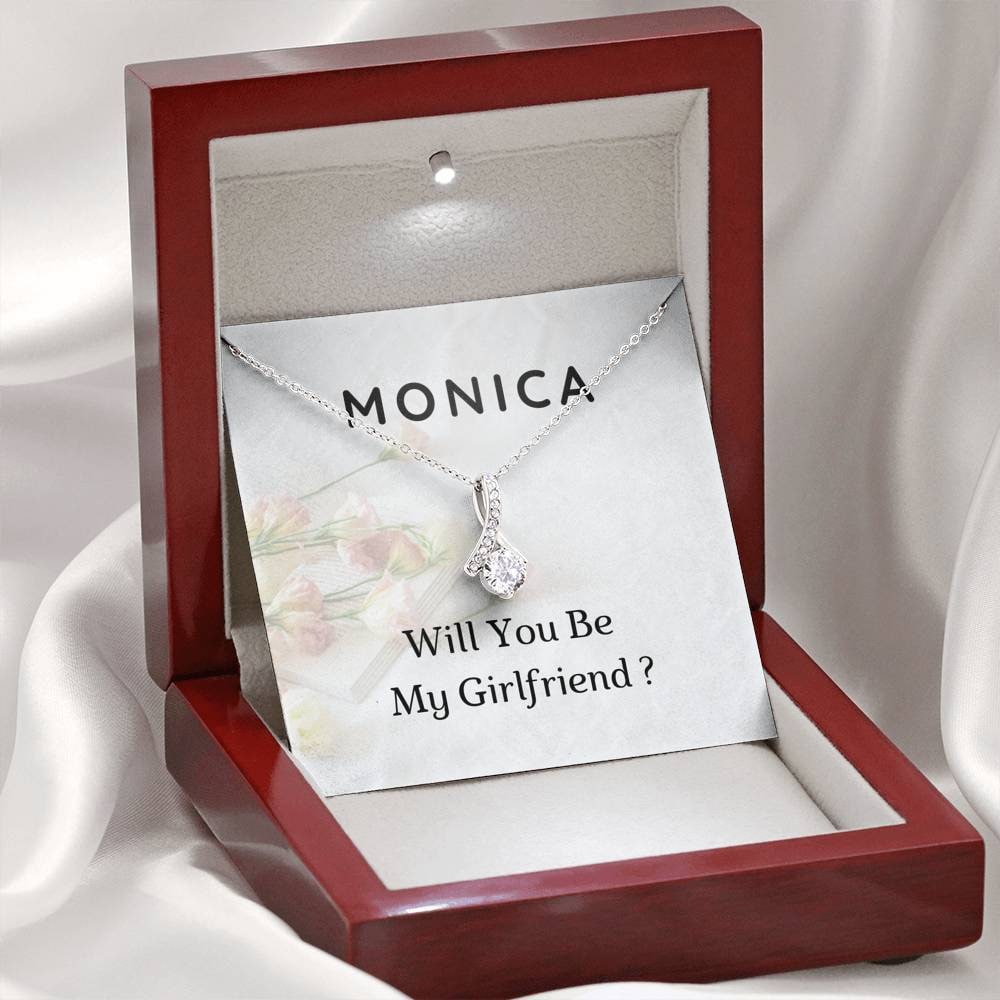 Personalised Valentine Gift, Be My Girlfriend Proposal Necklace Gift