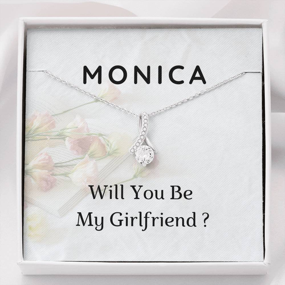 Personalised Valentine Gift, Be My Girlfriend Proposal Necklace Gift