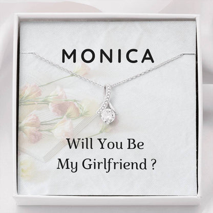 Personalised Valentine Gift, Be My Girlfriend Proposal Necklace Gift