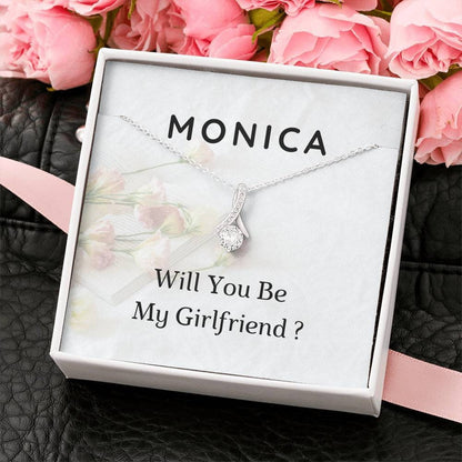 Personalised Valentine Gift, Be My Girlfriend Proposal Necklace Gift