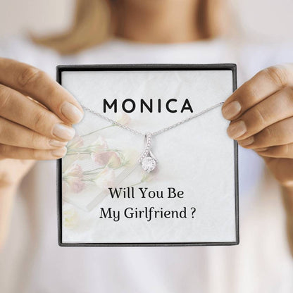 Personalised Valentine Gift, Be My Girlfriend Proposal Necklace Gift