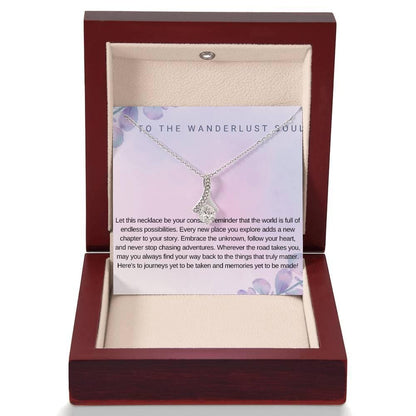 Adventure Awaits Necklace with Inspirational Message Card - Perfect Travel Gift -Wanderlust Jewelry & Travel-Inspired Keepsakes