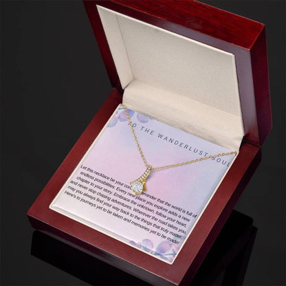 Adventure Awaits Necklace with Inspirational Message Card - Perfect Travel Gift -Wanderlust Jewelry & Travel-Inspired Keepsakes