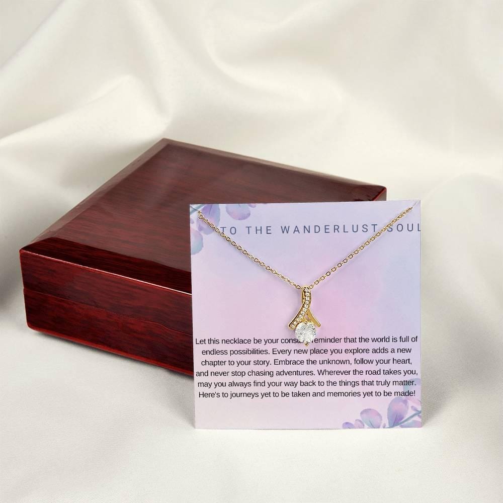 Adventure Awaits Necklace with Inspirational Message Card - Perfect Travel Gift -Wanderlust Jewelry & Travel-Inspired Keepsakes