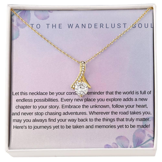 Adventure Awaits Necklace with Inspirational Message Card - Perfect Travel Gift -Wanderlust Jewelry & Travel-Inspired Keepsakes