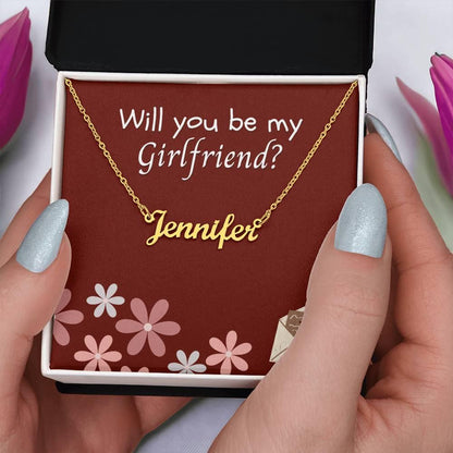 Will You Be My Girlfriend Necklace – Personalized Name Necklace Proposal Gift for New Girlfriend