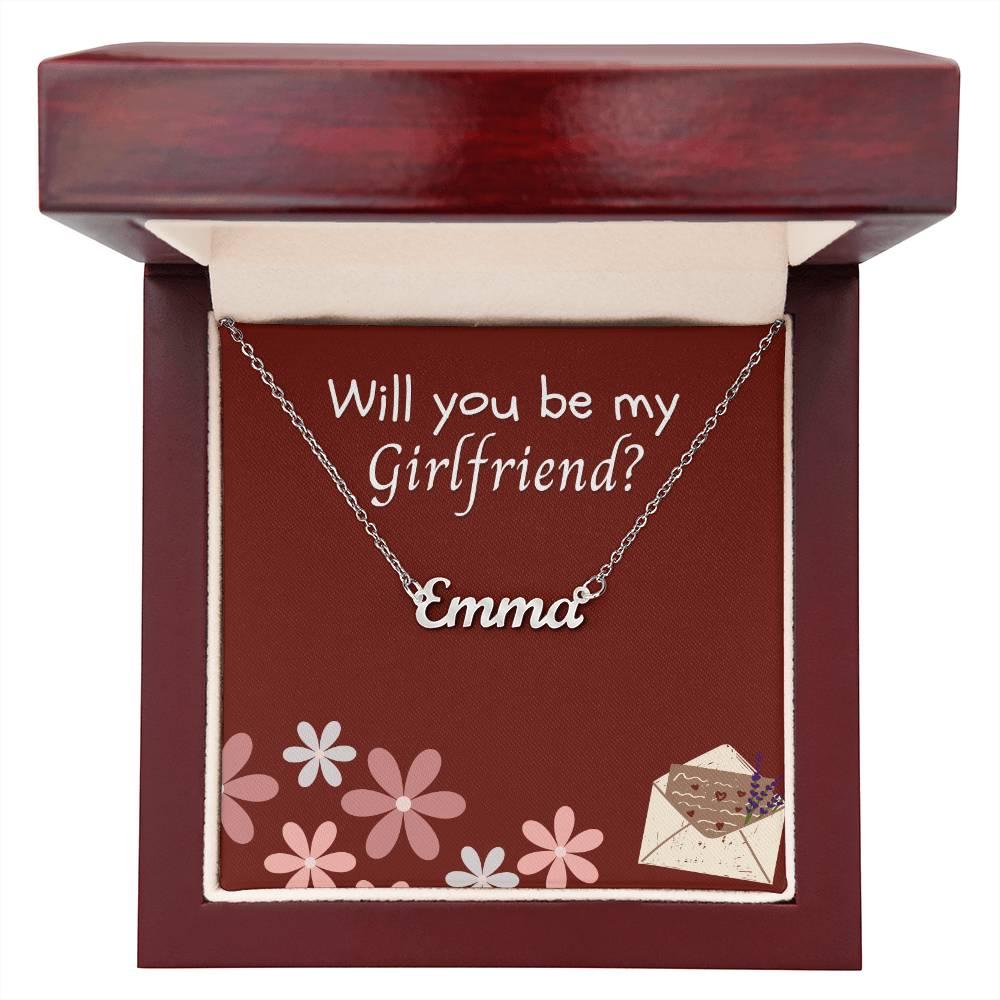Will You Be My Girlfriend Necklace – Personalized Name Necklace Proposal Gift for New Girlfriend
