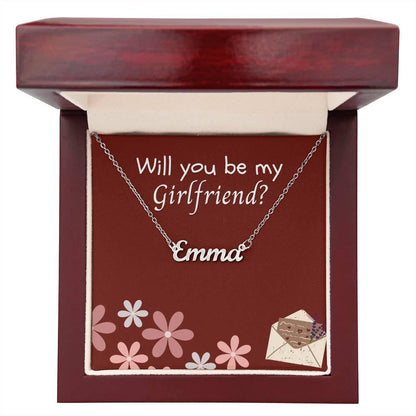 Will You Be My Girlfriend Necklace – Personalized Name Necklace Proposal Gift for New Girlfriend