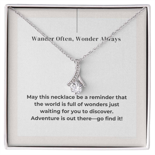 Gifts for Adventurers, Adventure Awaits Necklace with Inspirational Message Card - Perfect Guft for Wanderlust Soul