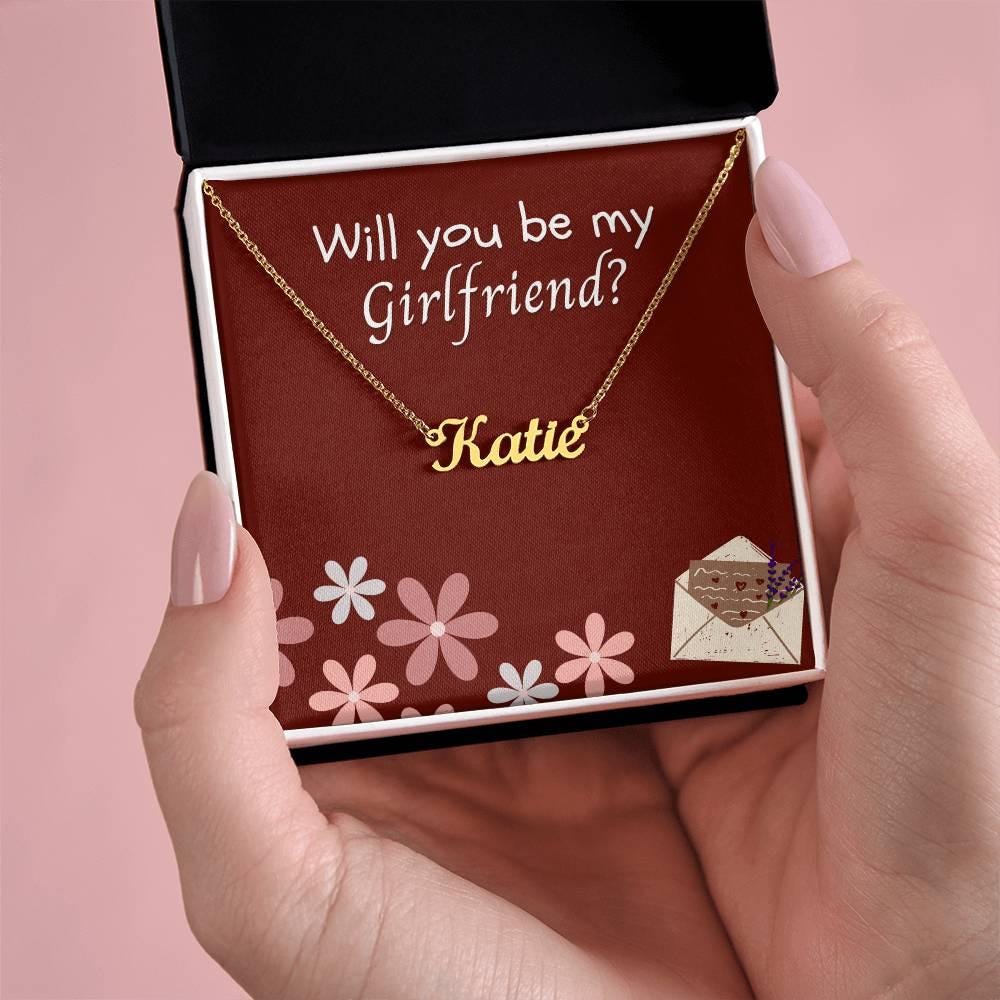 Will You Be My Girlfriend Necklace – Personalized Name Necklace Proposal Gift for New Girlfriend