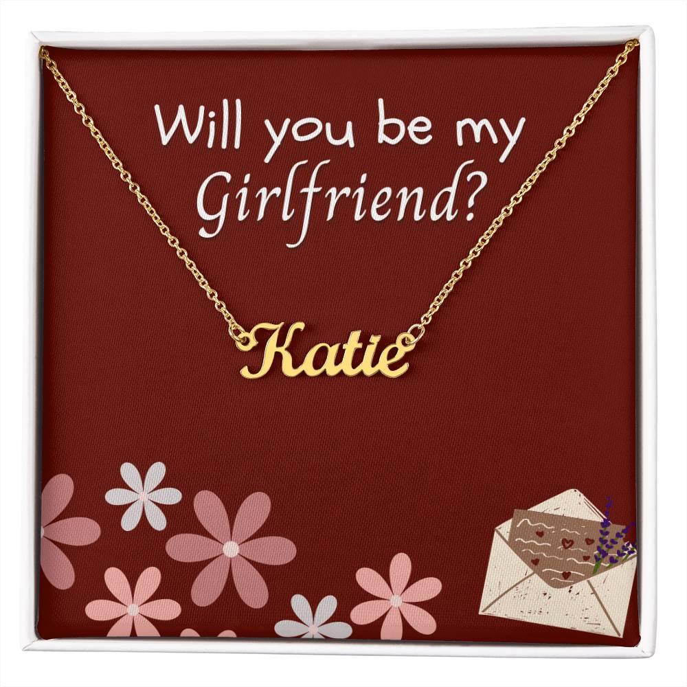 Will You Be My Girlfriend Necklace – Personalized Name Necklace Proposal Gift for New Girlfriend