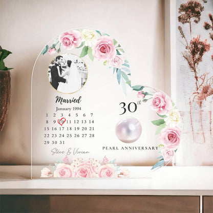 Personalized 30th Anniversary Plaque, 30 Years Wedding Plaque Gift, Thirty Anniversary Gift, Pearl Anniversary Gift For Parents Husband Wife