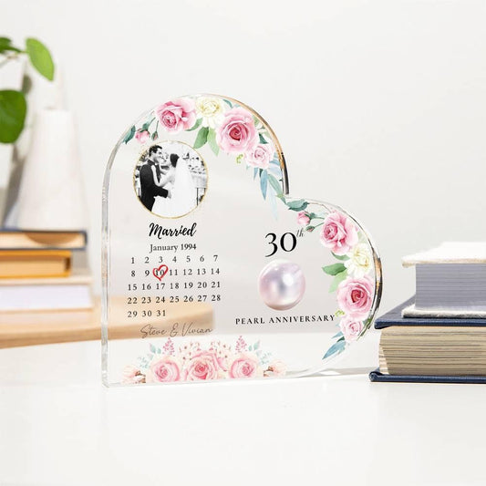 Personalized 30th Anniversary Plaque, 30 Years Wedding Plaque Gift, Thirty Anniversary Gift, Pearl Anniversary Gift For Parents Husband Wife