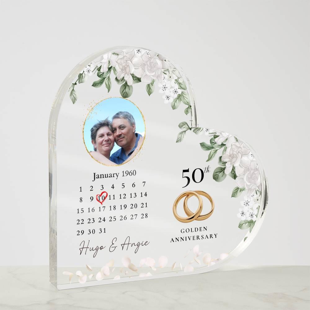 Personalized 50th Wedding Anniversary Plaque, 50 Year Wedding Gift, Custom Picture Plaue, Golden Anniversary Gift For Parents Husband Wife,