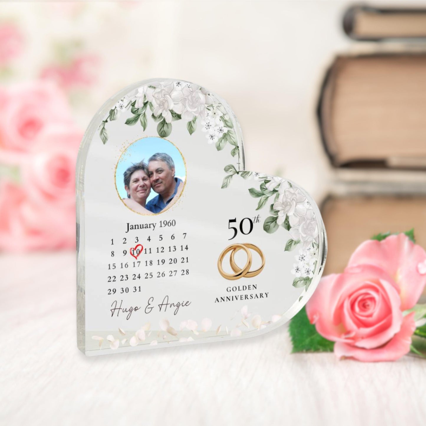 Personalized 50th Wedding Anniversary Plaque, 50 Year Wedding Gift, Custom Picture Plaue, Golden Anniversary Gift For Parents Husband Wife,
