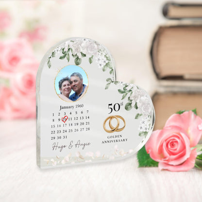 Personalized 50th Wedding Anniversary Plaque, 50 Year Wedding Gift, Custom Picture Plaue, Golden Anniversary Gift For Parents Husband Wife,