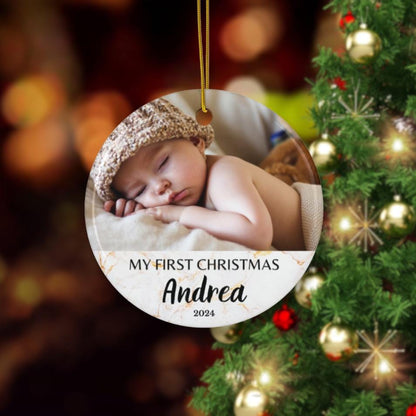 Personalisierter Christbaumschmuck für Babys, Personalisierter Christbaumschmuck für Babys, 1. Weihnachtskugel für Babys, Andenken für den Babyurlaub