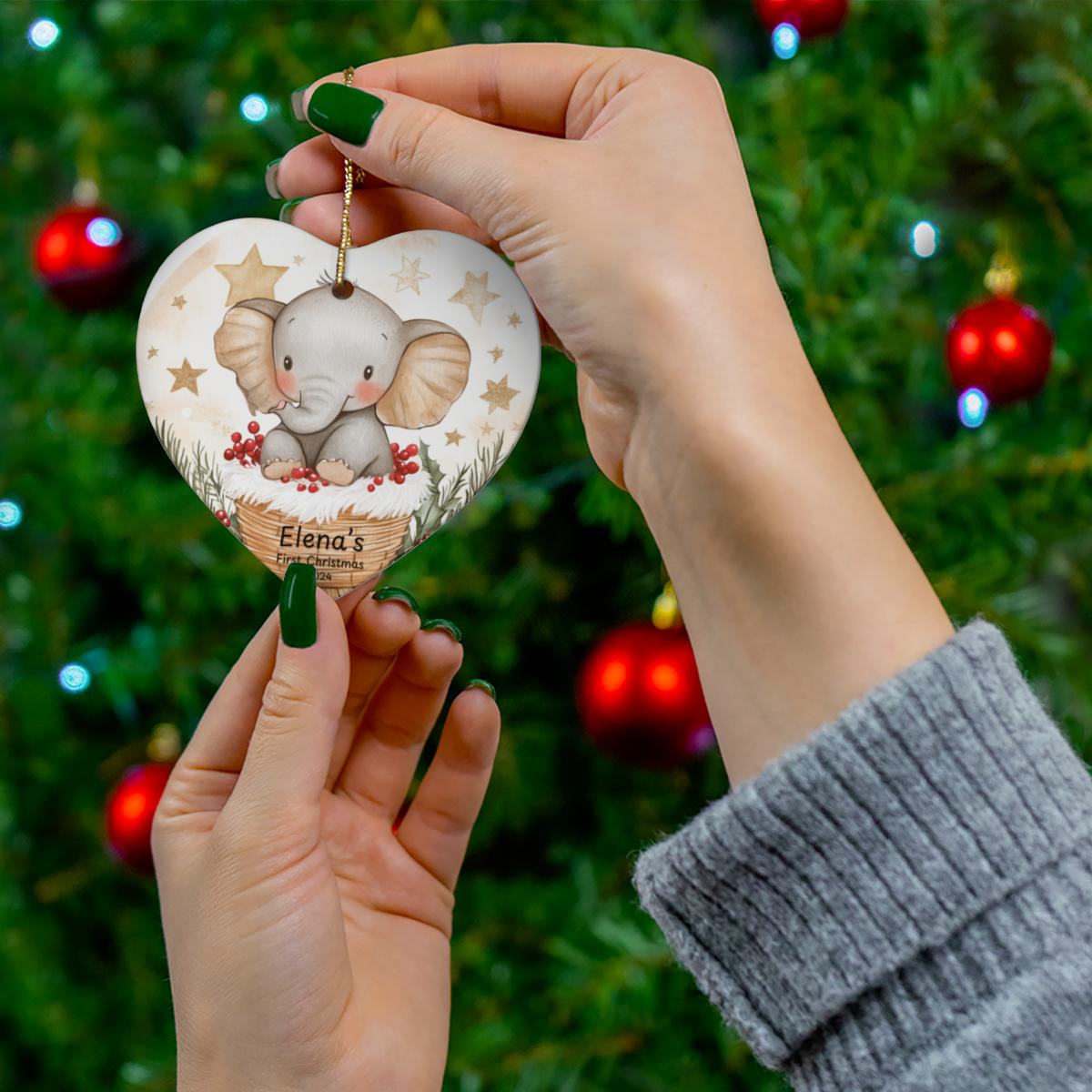 Baby First Christmas Ornament 2024, Personalized First Christmas Glass Ornament, Custom Baby Ornament, Baby Shower Gift Bunny Decoration, Ba