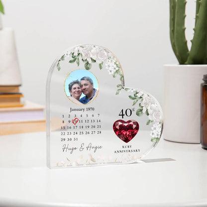 Personalized 40th Wedding Anniversary Plaque, 40 Year Anniversary Gifts, Forty Anniversary Gift, Ruby Anniversary Gift For Parents Husband W