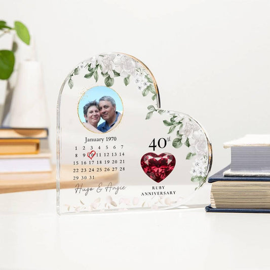 Personalized 40th Wedding Anniversary Plaque, 40 Year Anniversary Gifts, Forty Anniversary Gift, Ruby Anniversary Gift For Parents Husband W