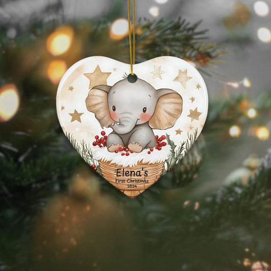 Baby First Christmas Ornament 2024, Personalized First Christmas Glass Ornament, Custom Baby Ornament, Baby Shower Gift Bunny Decoration, Ba