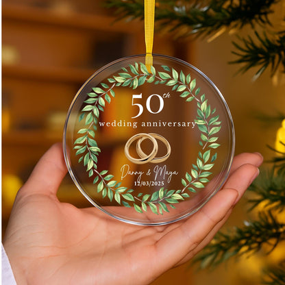 Personalized 50th Wedding Anniversary Ornament, 50 Year Anniversary Gift, Golden Anniversary Gift For Parents Husband Wife, 50 Year Marriage
