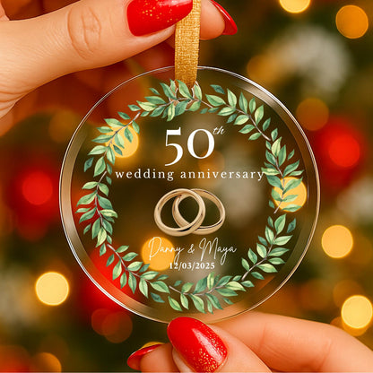 Personalized 50th Wedding Anniversary Ornament, 50 Year Anniversary Gift, Golden Anniversary Gift For Parents Husband Wife, 50 Year Marriage