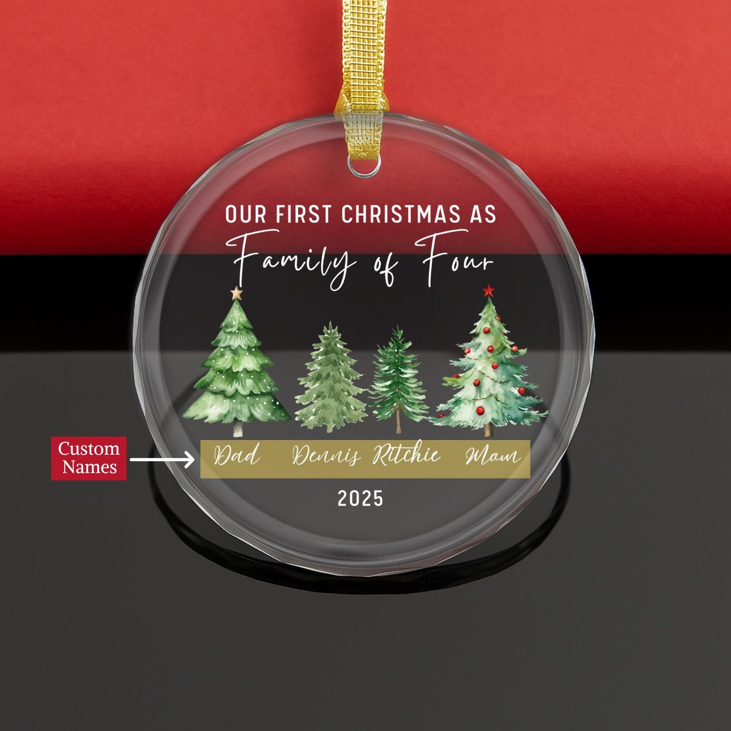 Personalized Family Christmas Ornament 2025, Custom Family of 4 Ornament, First Christmas Together Gift, Custom Baby 1st Christmas Ornament