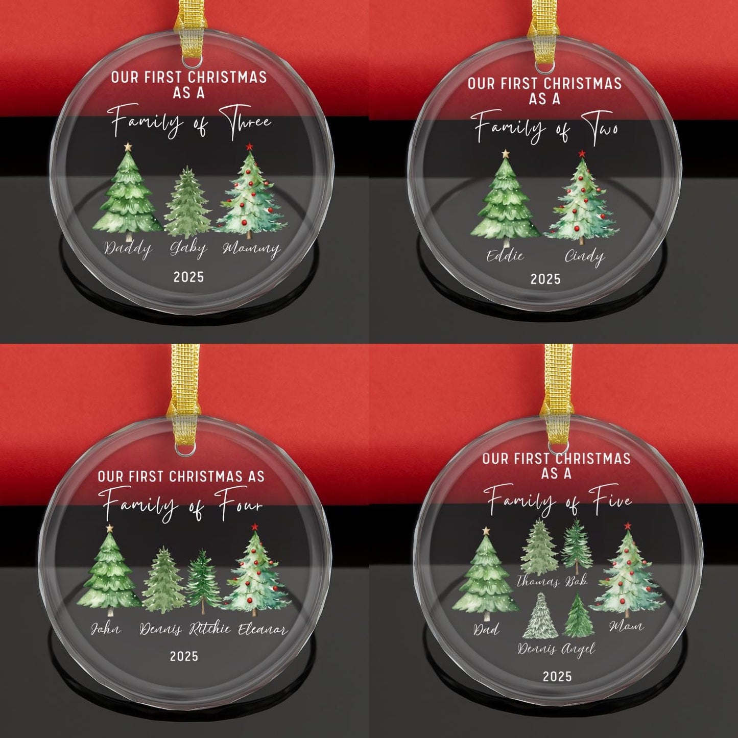 Personalized Family Christmas Ornament 2025, Custom Family of 4 Ornament, First Christmas Together Gift, Custom Baby 1st Christmas Ornament