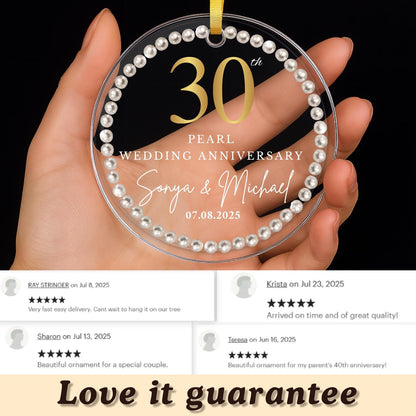 Personalized 30th Anniversary Ornament, 30 Years Wedding Gift, Thirty Anniversary Gift, Pearl Anniversary Gift For Parents Husband Wife