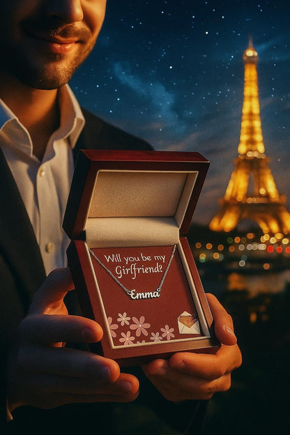 Will You Be My Girlfriend Necklace – Personalized Name Necklace Proposal Gift for New Girlfriend