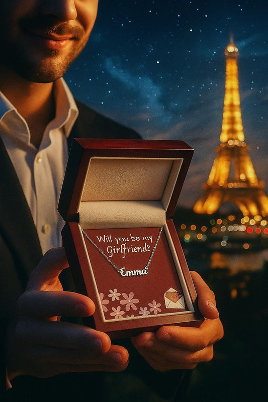 Will You Be My Girlfriend Necklace – Personalized Name Necklace Proposal Gift for New Girlfriend