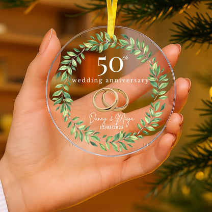 Personalized 50th Wedding Anniversary Ornament, 50 Year Anniversary Gift, Golden Anniversary Gift For Parents Husband Wife, 50 Year Marriage