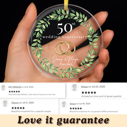 Personalized 50th Wedding Anniversary Ornament, 50 Year Anniversary Gift, Golden Anniversary Gift For Parents Husband Wife, 50 Year Marriage