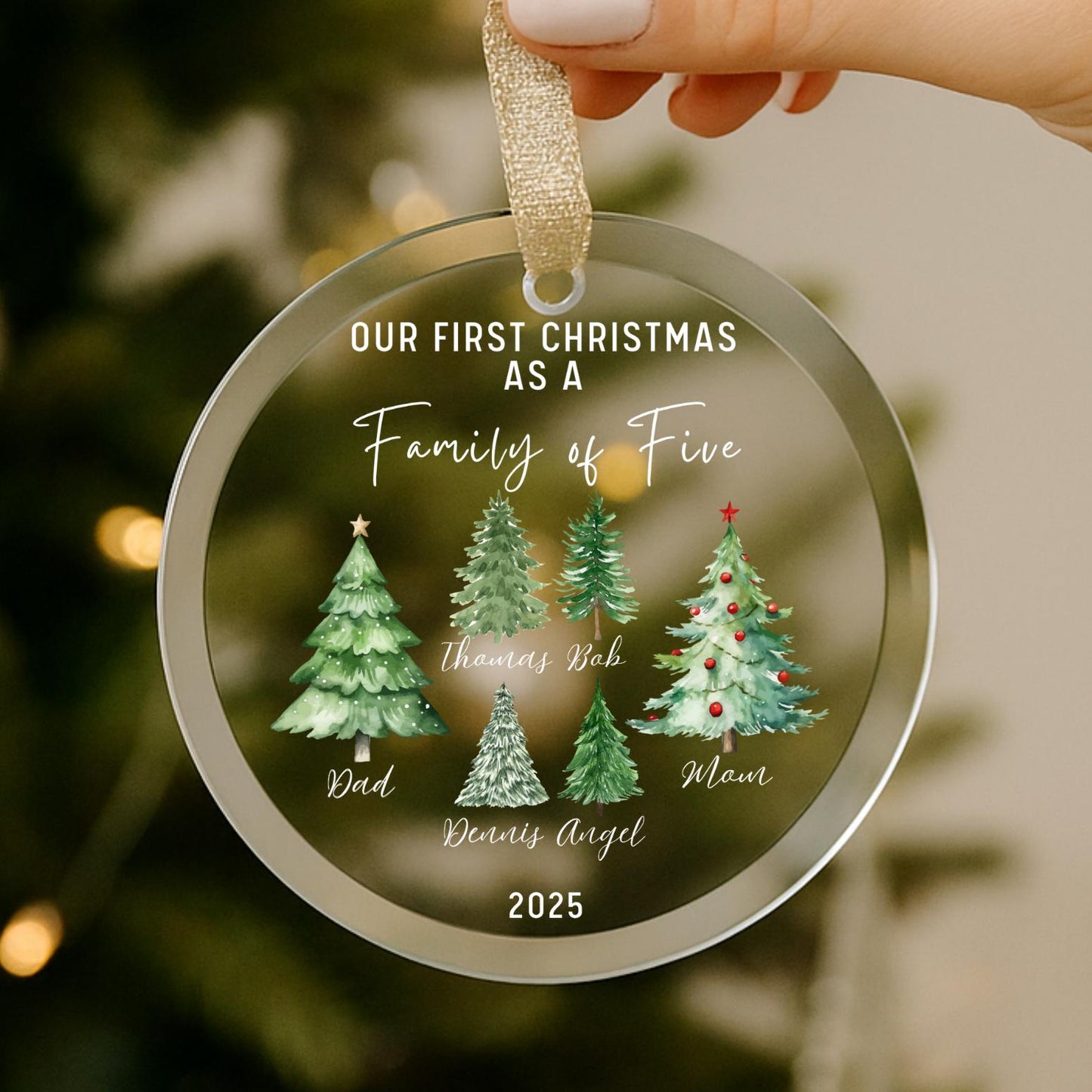 Personalized Family Christmas Ornament 2025, Custom Family of 4 Ornament, First Christmas Together Gift, Custom Baby 1st Christmas Ornament