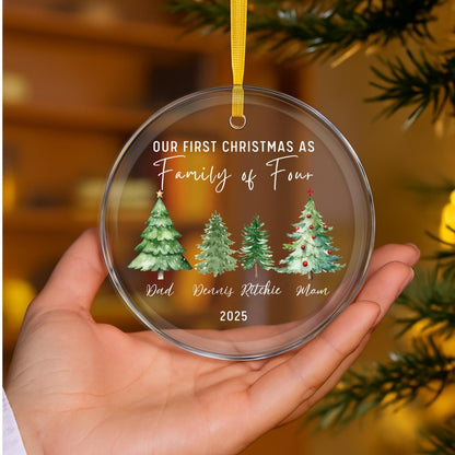 Personalized Family Christmas Ornament 2025, Custom Family of 4 Ornament, First Christmas Together Gift, Custom Baby 1st Christmas Ornament