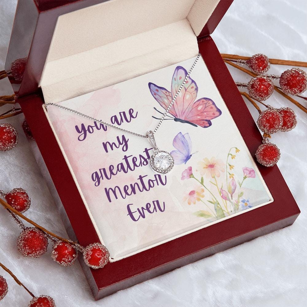 Mentor Appreciation Gift – Thank You Message Card with Jewelry for the Greatest Mentor Ever